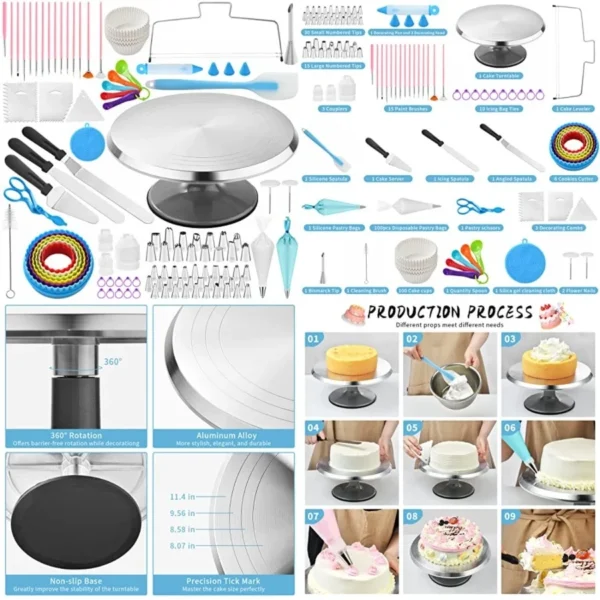 Cake Decorating Kit with Turntable