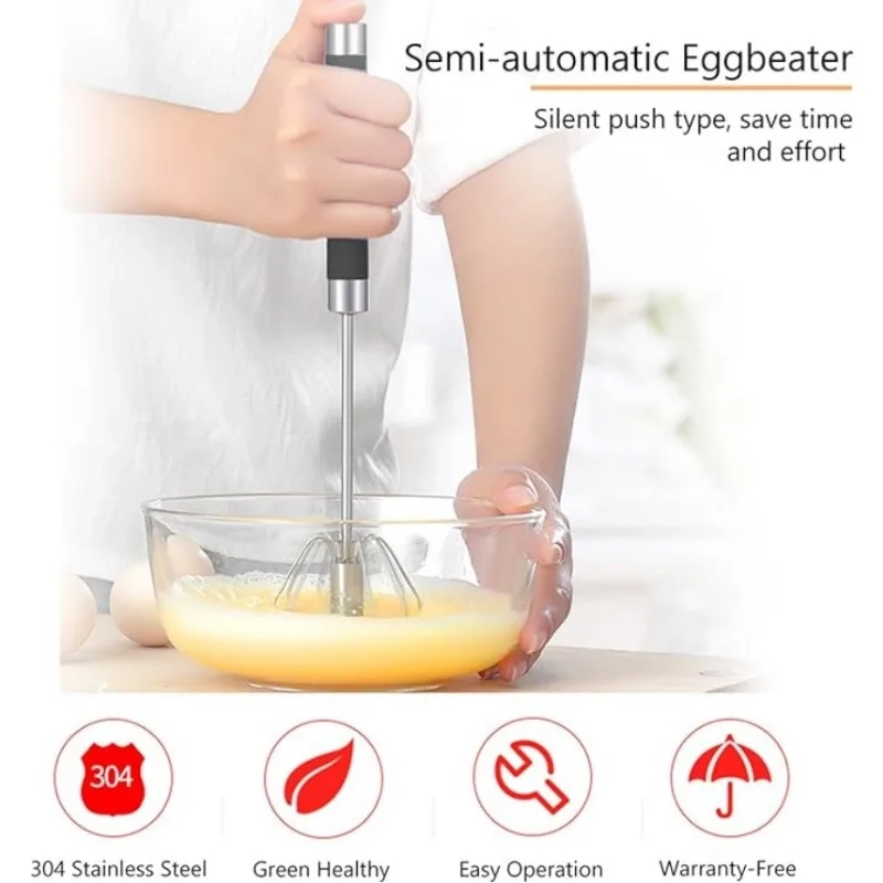 Rotating Stainless Steel Hand Whisk - Image 6