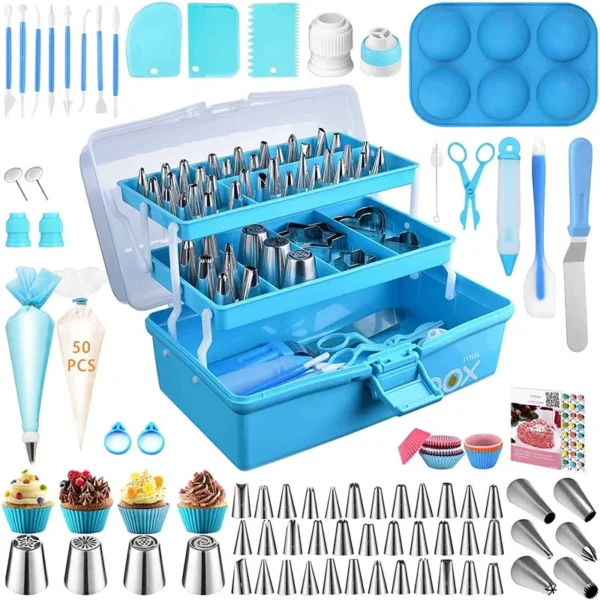 236Pcs Cake Decorating Piping Bags & Tips Set