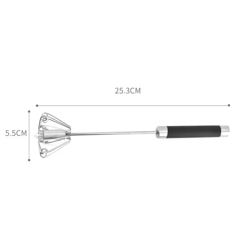Rotating Stainless Steel Hand Whisk - Image 3