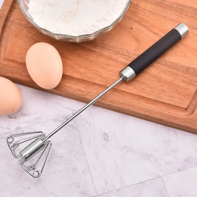 Rotating Stainless Steel Hand Whisk - Image 2